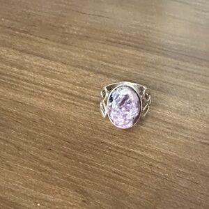 Elegant 925 Silver and Purple Women's Ring size 7 1/2